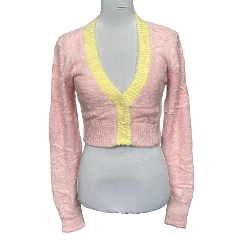 NWT - For Love & Lemons Sheila Pink Cropped Sweater